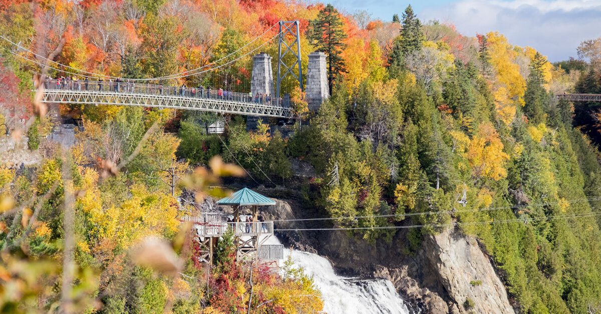 Wander around Montmorency Falls in Quebec City