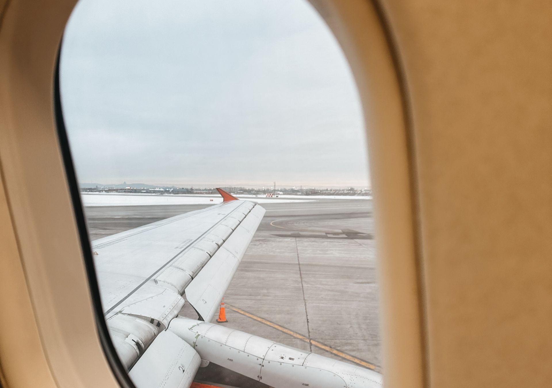 On a plane at the Quebec City airport