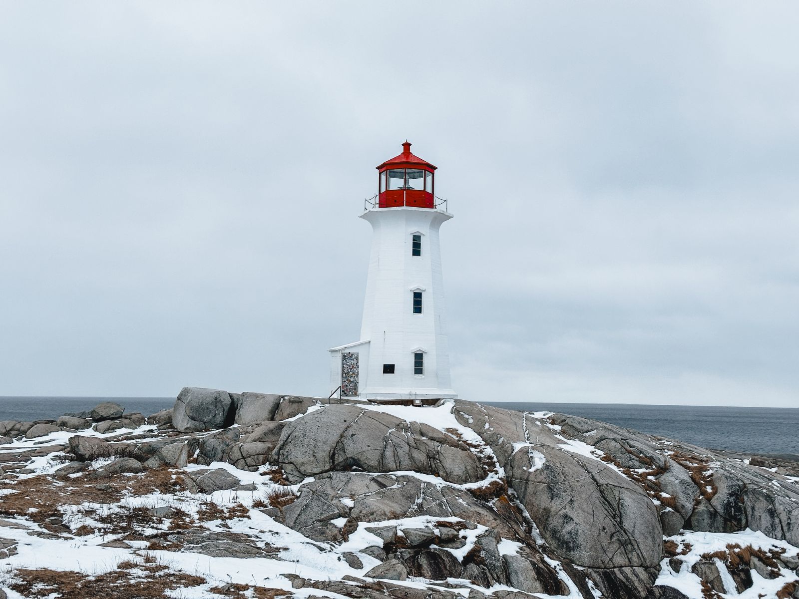 Peggy's Cove in Nova Scotia in winter